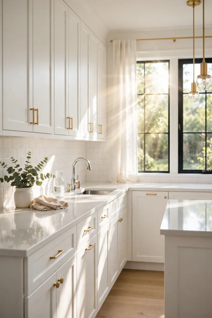Sparkling clean organized kitchen after room-by-room cleaning